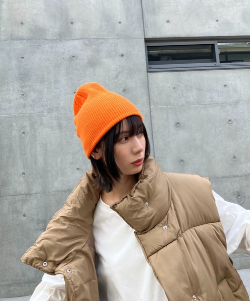 AS KNOW AS plus（アズノゥアズプラス）の「カラーリブニットビーニー（ニットキャップ/ビーニー・レディース・アイボリー/ブラック/チャコールグレー/ブルー/オレンジ・FREE）」の9枚目の写真