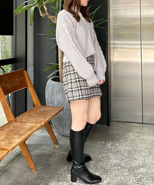 INGNI(イング)の「アンゴラタッチケーブルニットカーディガン(カーディガン/ボレロ・レディース・ピンク/アイボリー/グレー・M)」の11枚目の写真