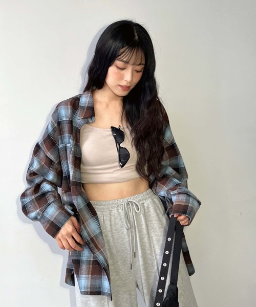 AS KNOW AS plus（アズノゥアズプラス）の「☆ダブルポケット ビッグチェックシャツ 【UNISEX ITEM】（シャツ/ブラウス・レディース・アイボリー系/ベージュ系/ブラック系/ブラック系その他/ブラウン系2/アイボリー系2/ブラック系2/ブラウン系3/サックスブルー系3/ブラック系3/ブルー系4/ホワイト系その他4/ホワイト系4/ブルー系その他4/パープル系・FREE）」の19枚目の写真