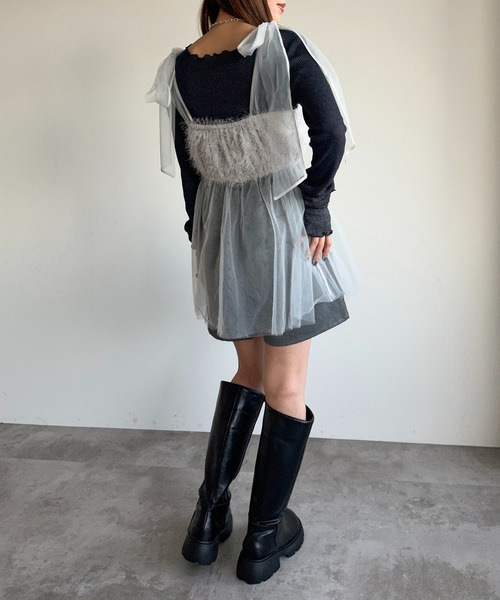 apres jour mignon(アプレジュールミニョン)の「ジャガードチュールキャミチュニック【ZOZOTOWN限定アイテム】(その他トップス・レディース・ブラック/アイボリー/グレー・フリー/X-LARGE)」の21枚目の写真