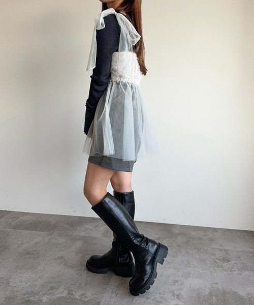 apres jour mignon(アプレジュールミニョン)の「ジャガードチュールキャミチュニック【ZOZOTOWN限定アイテム】(その他トップス・レディース・ブラック/アイボリー/グレー・フリー/X-LARGE)」の20枚目の写真