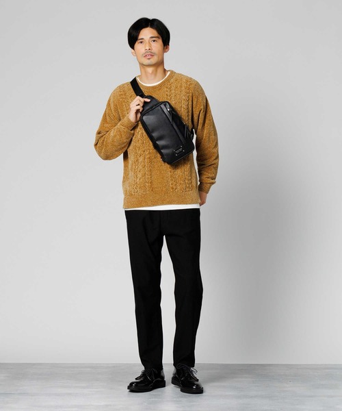 PLUS ONE（プラスワン）の「PLUS ONE(プラスワン)ヴァーサタイルスリングバッグ（ショルダーバッグ・メンズ・ブラック/ブラウン・ONE SIZE）」の15枚目の写真