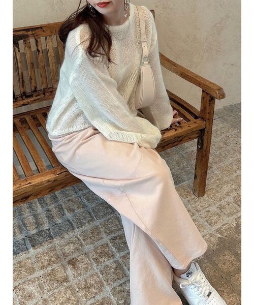 dazzlin（ダズリン）の「【ZOZO限定ITEM】モヘヤ混レインボールーズニット（ニット/セーター・レディース・アイボリー/グリーン/ピンク/グレー/ブルー/ベージュ/パープル・FREE）」の3枚目の写真