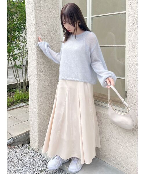 dazzlin（ダズリン）の「【ZOZO限定ITEM】モヘヤ混レインボールーズニット（ニット/セーター・レディース・アイボリー/グリーン/ピンク/グレー/ブルー/ベージュ/パープル・FREE）」の8枚目の写真