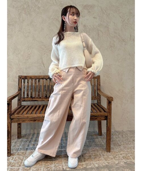 dazzlin（ダズリン）の「【ZOZO限定ITEM】モヘヤ混レインボールーズニット（ニット/セーター・レディース・アイボリー/グリーン/ピンク/グレー/ブルー/ベージュ/パープル・FREE）」の21枚目の写真