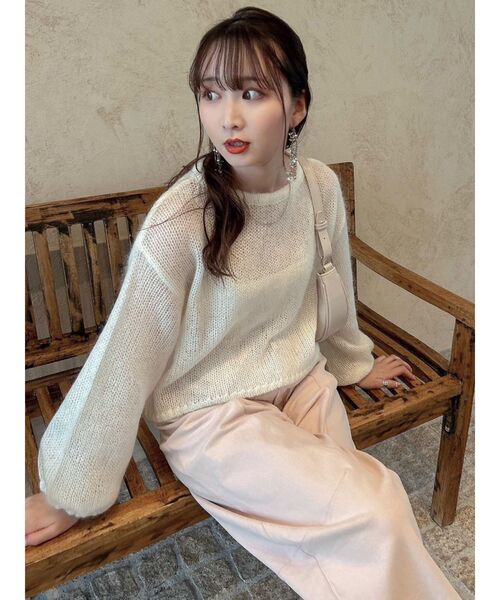 dazzlin（ダズリン）の「【ZOZO限定ITEM】モヘヤ混レインボールーズニット（ニット/セーター・レディース・アイボリー/グリーン/ピンク/グレー/ブルー/ベージュ/パープル・FREE）」の22枚目の写真