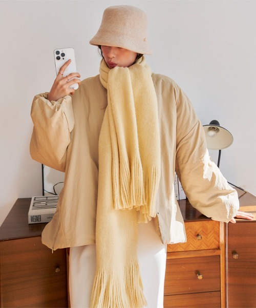 KOBE LETTUCE（コウベレタス）の「ミンクタッチもっちりストール（ストール/ショール・レディース・ベージュ/グレー/ブラック/ピンク/グリーン/イエロー/アイボリー/ブルー・FREE）」の12枚目の写真