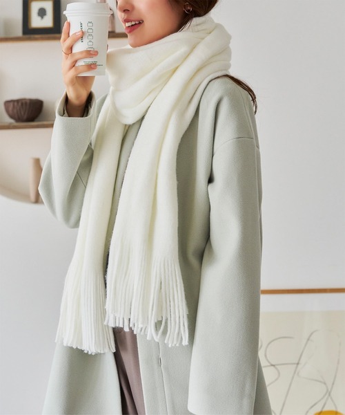 KOBE LETTUCE（コウベレタス）の「ミンクタッチもっちりストール（ストール/ショール・レディース・ベージュ/グレー/ブラック/ピンク/グリーン/イエロー/アイボリー/ブルー・FREE）」の9枚目の写真