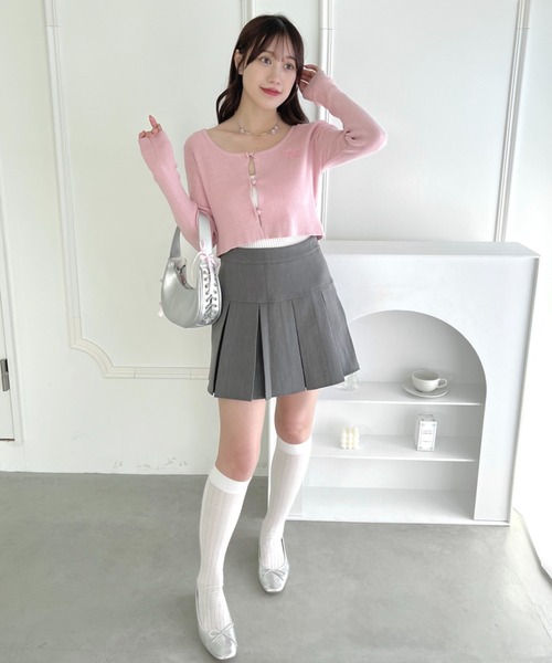 Loueme(ルエム)の「ハイウエストワイドプリーツミニスカパン(スカート・レディース・ブラック/グレー/ホワイト・S/M)」の19枚目の写真