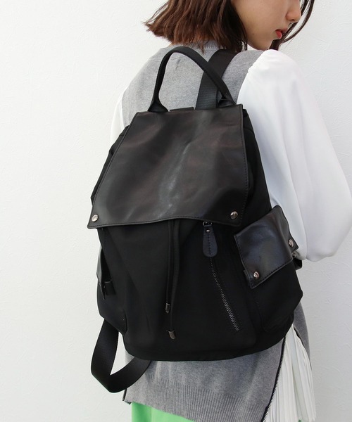 J.press リュック バックパック ナイロン製 ブラック ラム×ナイロンリュック(バックパック/リュック)|Three Four