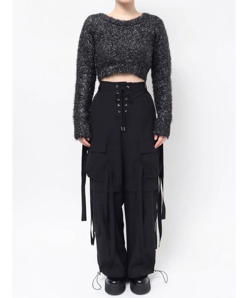 jouetie（ジュエティ）の「ラメショートニット（ニット/セーター・レディース・ブルー/ブラック/グレー・MEDIUM）」の11枚目の写真