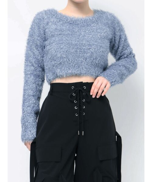 jouetie（ジュエティ）の「ラメショートニット（ニット/セーター・レディース・ブルー/ブラック/グレー・MEDIUM）」の16枚目の写真