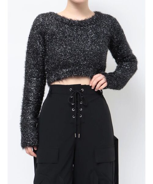jouetie（ジュエティ）の「ラメショートニット（ニット/セーター・レディース・ブルー/ブラック/グレー・MEDIUM）」の17枚目の写真