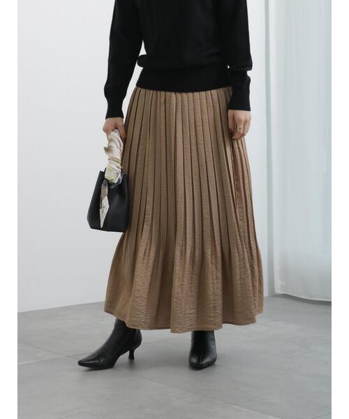 Te chichi(テチチ)の「光沢サテンロングプリーツスカート(スカート・レディース・ベージュ/グレー・F)」の8枚目の写真