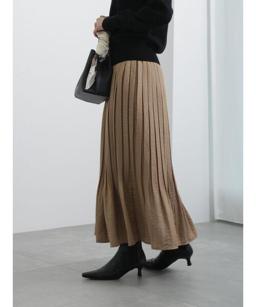 Te chichi(テチチ)の「光沢サテンロングプリーツスカート(スカート・レディース・ベージュ/グレー・F)」の9枚目の写真