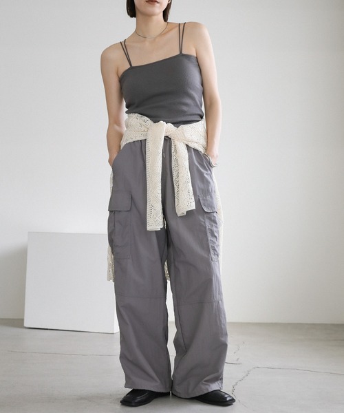 select MOCA（セレクトモカ）の「ナイロンカーゴパンツ（カーゴパンツ・レディース・ブラック/アイボリー/グレー・FREE）」の3枚目の写真