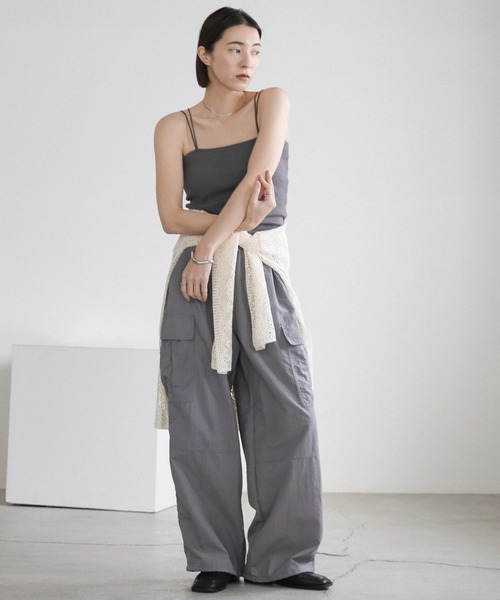 select MOCA（セレクトモカ）の「ナイロンカーゴパンツ（カーゴパンツ・レディース・ブラック/アイボリー/グレー・FREE）」の22枚目の写真