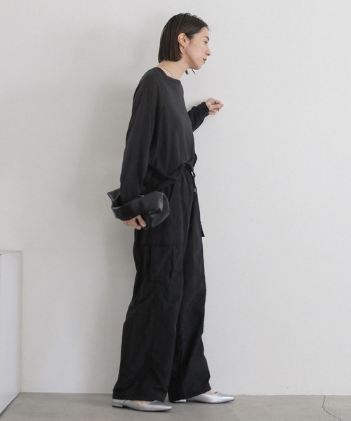 select MOCA（セレクトモカ）の「ナイロンカーゴパンツ（カーゴパンツ・レディース・ブラック/アイボリー/グレー・FREE）」の7枚目の写真