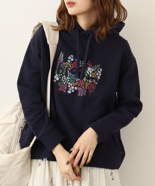 Emago(イマゴ)の「EMAGO ロゴ刺繍パーカー(パーカー・レディース・ネイビー/ブラウン/アイボリー・FREE)」の12枚目の写真