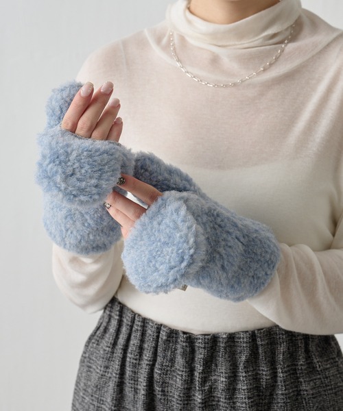 COLD BREAKER(コールドブレーカー)の「COLD BREAKER/ボアミトン(手袋・レディース・ブルー・X-SMALL)」の1枚目の写真
