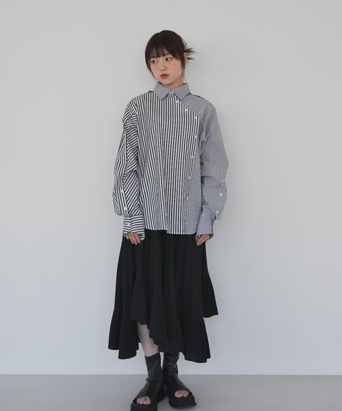 セール】アシンメトリー スカート ロングスカート フリル
