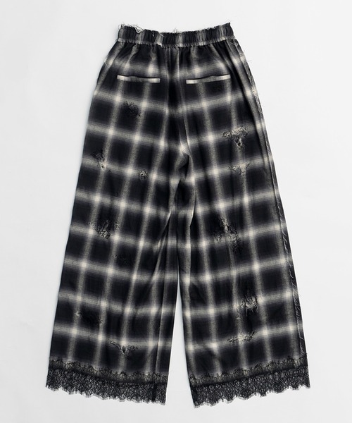 PRANK PROJECT(プランクプロジェクト)の「オンブレーチェックダメージレーストリムパンツ / Ombre Check Damaged Lace Trim Pants(その他パンツ・レディース・ブルー/ブラック・38/36)」の17枚目の写真