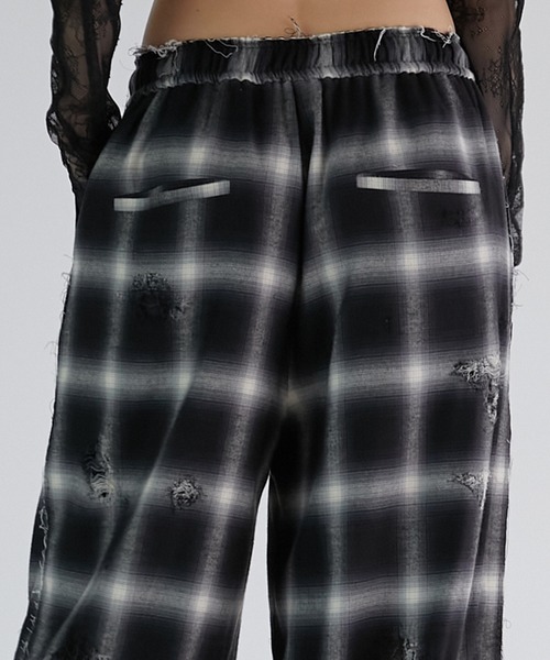 PRANK PROJECT(プランクプロジェクト)の「オンブレーチェックダメージレーストリムパンツ / Ombre Check Damaged Lace Trim Pants(その他パンツ・レディース・ブルー/ブラック・38/36)」の21枚目の写真
