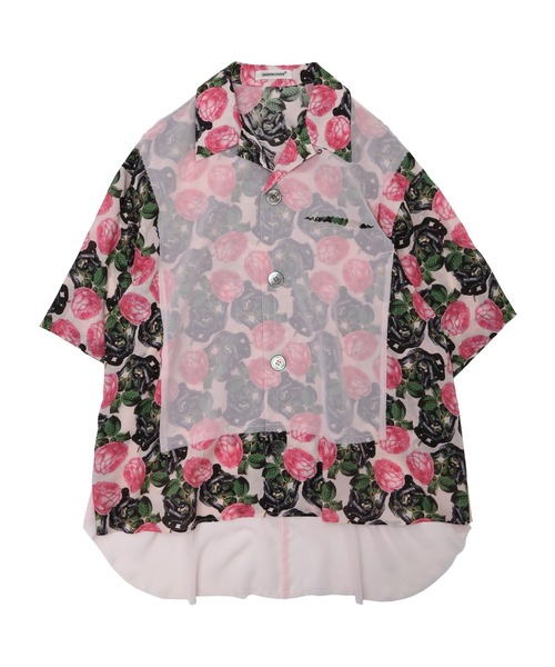 UNDERCOVER ピンク 長袖シャツ UNDERCOVER アンダーカバー 24AW Twin Peaks ジャガードパッチ