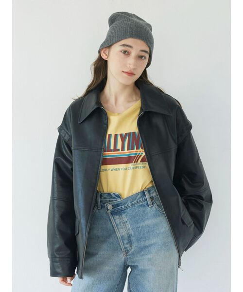 Ungrid（アングリッド）の「マルチウェイフェイクレザーブルゾン（ブルゾン・レディース・ブラック/ブラウン・FREE）」の4枚目の写真