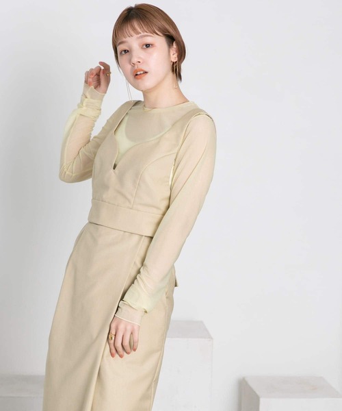 KBF（ケイビーエフ）の「ビスチェSETワンピース（ワンピース・レディース・ブラック/ライトカーキ/ベージュ・36/38）」の7枚目の写真