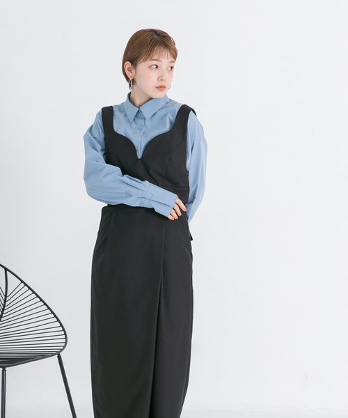 KBF（ケイビーエフ）の「ビスチェSETワンピース（ワンピース・レディース・ブラック/ライトカーキ/ベージュ・36/38）」の14枚目の写真