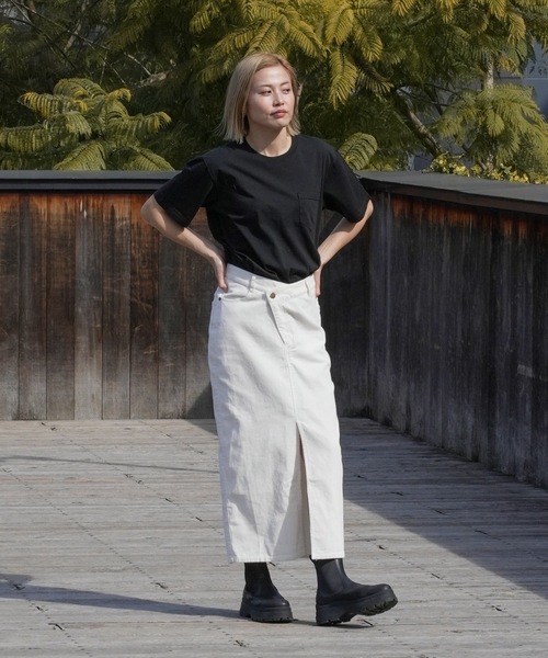 BILLABONG（ビラボン）の「【直営店限定】BILLABONG レディース CORDUROY LONG SKIRT ロングパンツ 【2024年春夏モデル】/ビラボンコーデュロイフロントスリットロングスカート（その他パンツ・レディース・ブルー系その他/アイボリー/オレンジ・MEDIUM/LARGE）」の5枚目の写真