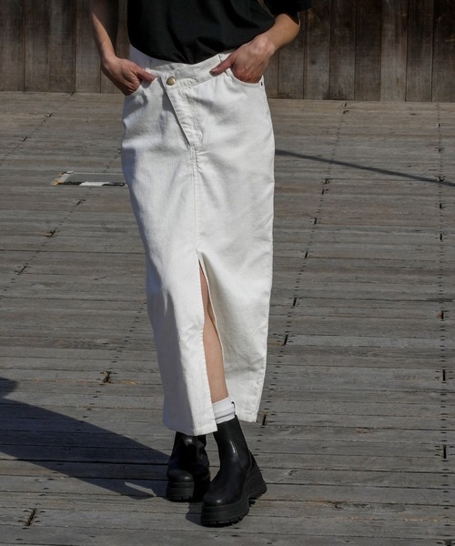 BILLABONG（ビラボン）の「【直営店限定】BILLABONG レディース CORDUROY LONG SKIRT ロングパンツ 【2024年春夏モデル】/ビラボンコーデュロイフロントスリットロングスカート（その他パンツ・レディース・ブルー系その他/アイボリー/オレンジ・MEDIUM/LARGE）」の9枚目の写真