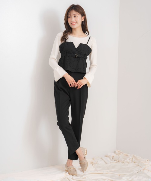 NOELA（ノエラ）の「コルセット付ストレートパンツ（その他パンツ・レディース・ブラック/ベージュ・S/M）」の2枚目の写真