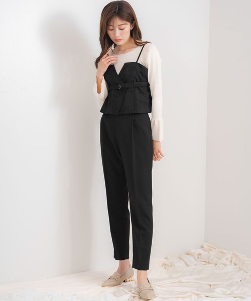 NOELA（ノエラ）の「コルセット付ストレートパンツ（その他パンツ・レディース・ブラック/ベージュ・S/M）」の4枚目の写真