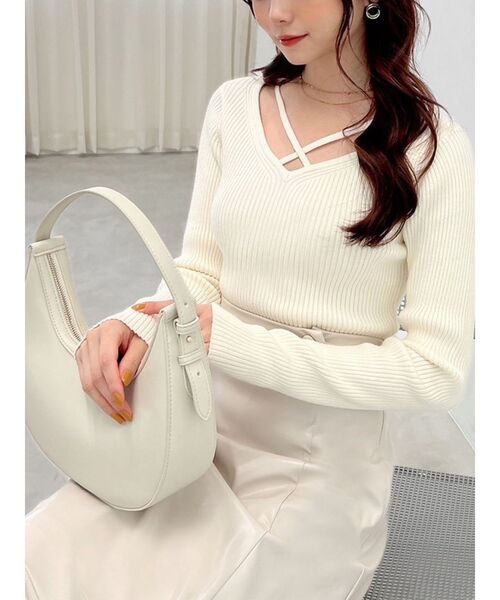 RESEXXY（リゼクシー）の「デコルテクロスニットトップス（ニット