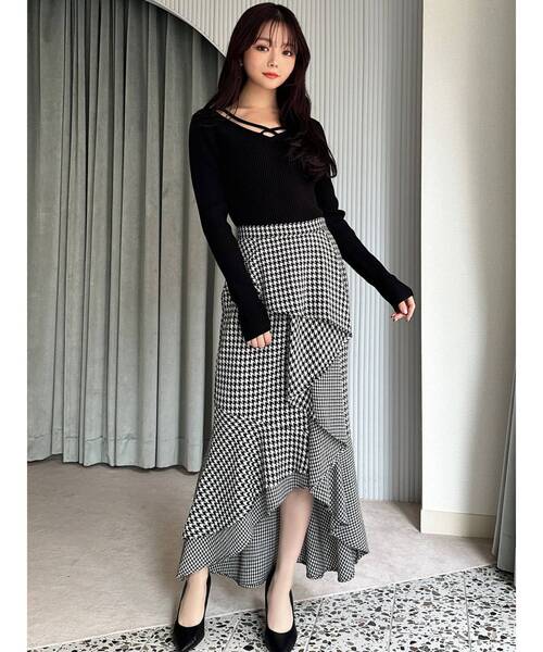 RESEXXY（リゼクシー）の「デコルテクロスニットトップス（ニット