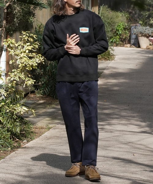 【セール】CREW/ROIAL(ロイアル)リラックスサイジングアメリカングラフィックバックプリント長袖スウェットトレーナー（スウェット）｜roial（ロイアル）