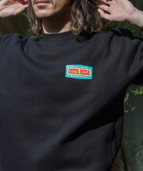 【セール】CREW/ROIAL(ロイアル)リラックスサイジングアメリカングラフィックバックプリント長袖スウェットトレーナー（スウェット）｜roial（ロイアル）