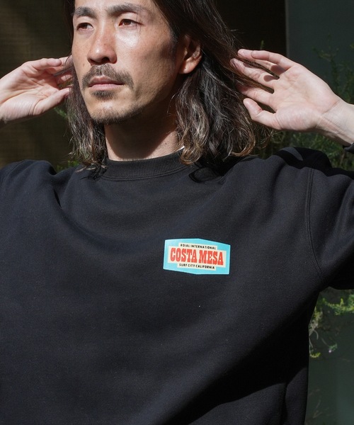【セール】CREW/ROIAL(ロイアル)リラックスサイジングアメリカングラフィックバックプリント長袖スウェットトレーナー（スウェット）｜roial（ロイアル）