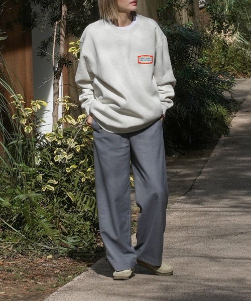 【セール】CREW/ROIAL(ロイアル)リラックスサイジングアメリカングラフィックバックプリント長袖スウェットトレーナー（スウェット）｜roial（ロイアル）