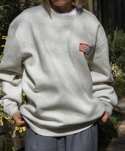 【セール】CREW/ROIAL(ロイアル)リラックスサイジングアメリカングラフィックバックプリント長袖スウェットトレーナー（スウェット）｜roial（ロイアル）