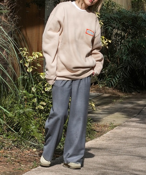 【セール】CREW/ROIAL(ロイアル)リラックスサイジングアメリカングラフィックバックプリント長袖スウェットトレーナー（スウェット）｜roial（ロイアル）