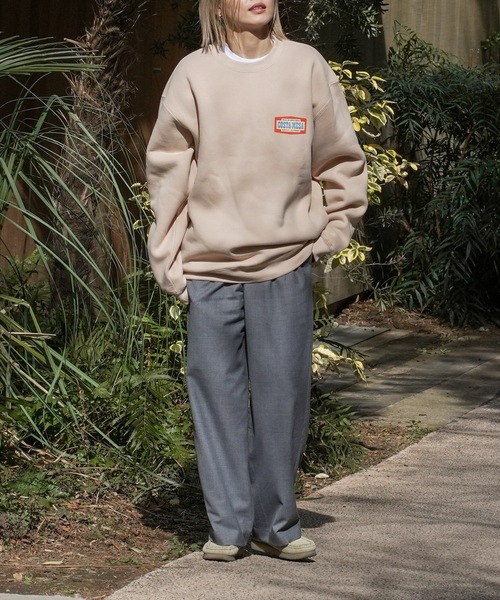 【セール】CREW/ROIAL(ロイアル)リラックスサイジングアメリカングラフィックバックプリント長袖スウェットトレーナー（スウェット）｜roial（ロイアル）