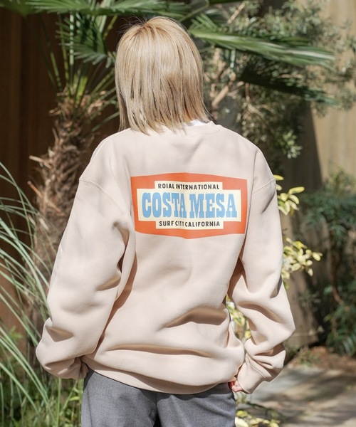 【セール】CREW/ROIAL(ロイアル)リラックスサイジングアメリカングラフィックバックプリント長袖スウェットトレーナー（スウェット）｜roial（ロイアル）