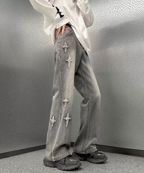 Theater code(シアターコード)の「▲cross loose denim pants / クロス ルーズ デニムパンツ(デニムパンツ・メンズ・グレー/ブルー・2/3)」の11枚目の写真