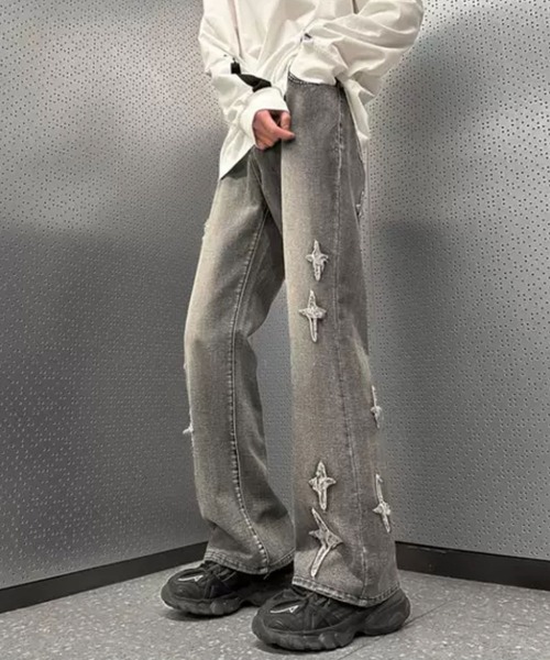 Theater code(シアターコード)の「▲cross loose denim pants / クロス ルーズ デニムパンツ(デニムパンツ・メンズ・グレー/ブルー・2/3)」の7枚目の写真