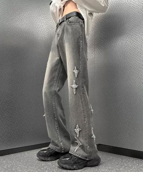 Theater code(シアターコード)の「▲cross loose denim pants / クロス ルーズ デニムパンツ(デニムパンツ・メンズ・グレー/ブルー・2/3)」の8枚目の写真