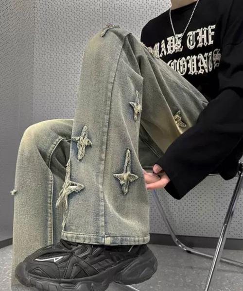 Theater code(シアターコード)の「▲cross loose denim pants / クロス ルーズ デニムパンツ(デニムパンツ・メンズ・グレー/ブルー・2/3)」の5枚目の写真