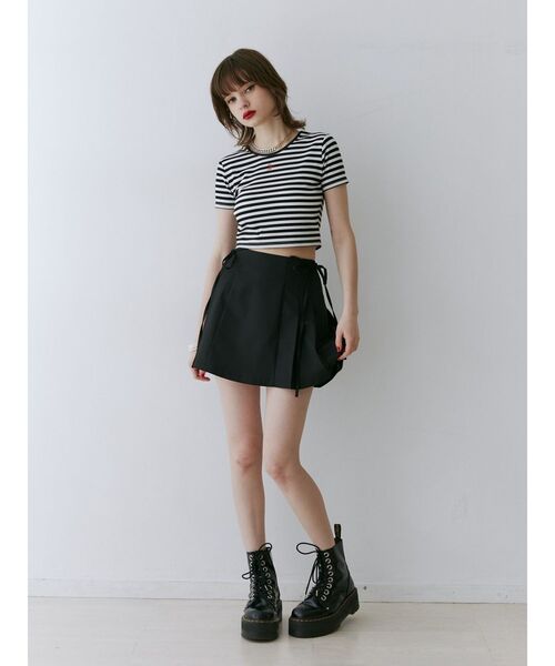 jouetie(ジュエティ)の「リボンプリーツミニスカパン【セットアップ対応】(スカート・レディース・その他1/ブラック/グレー・MEDIUM)」の19枚目の写真